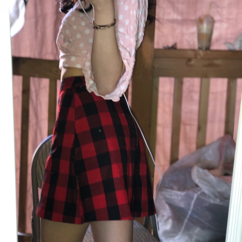 High rise mini skirt